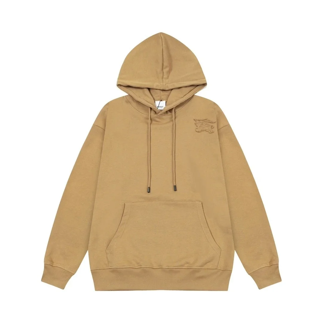Burberry Camel Embroidered Hoodie Sweatshirt