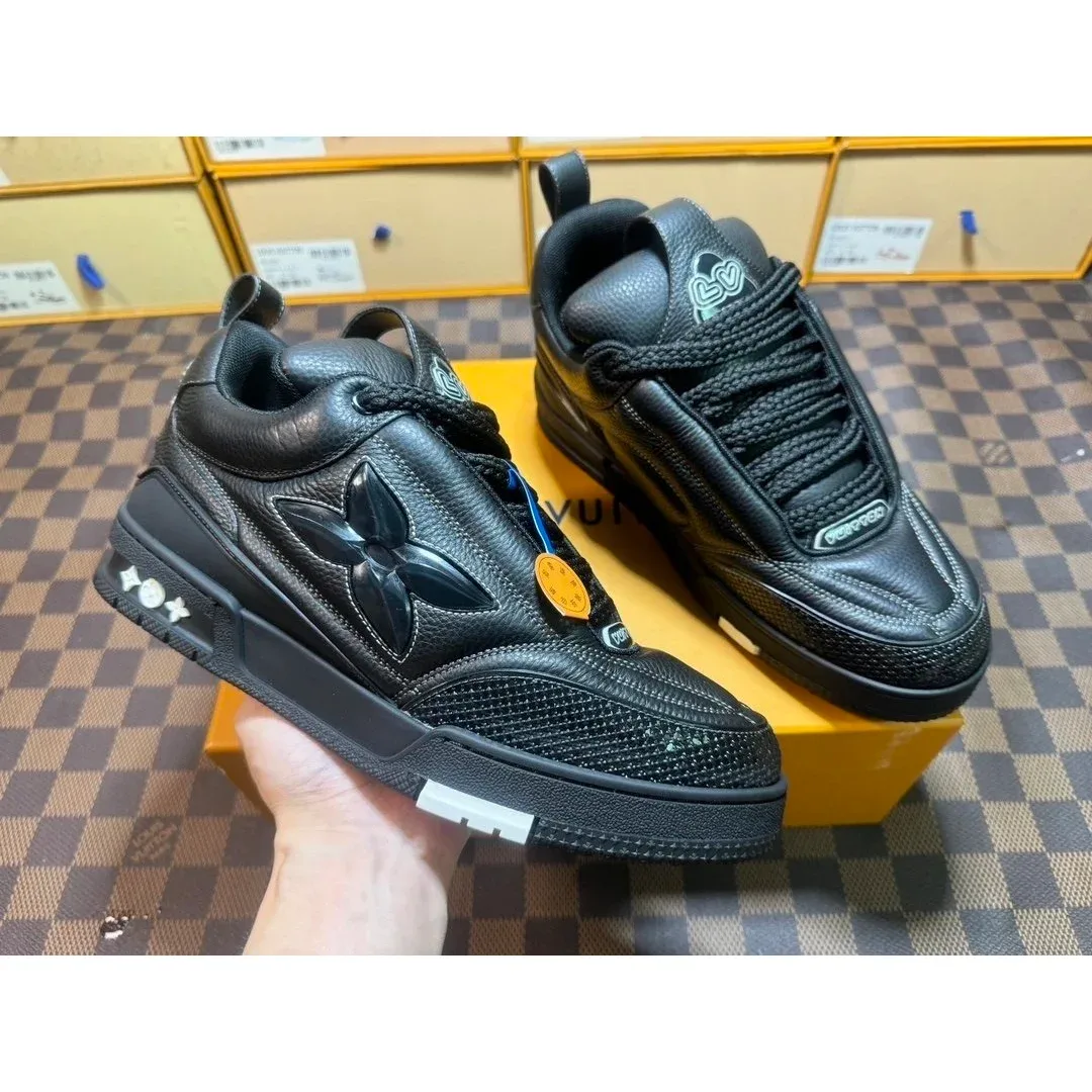 Louis Vuitton LV Trainer Black Leather Sneakers