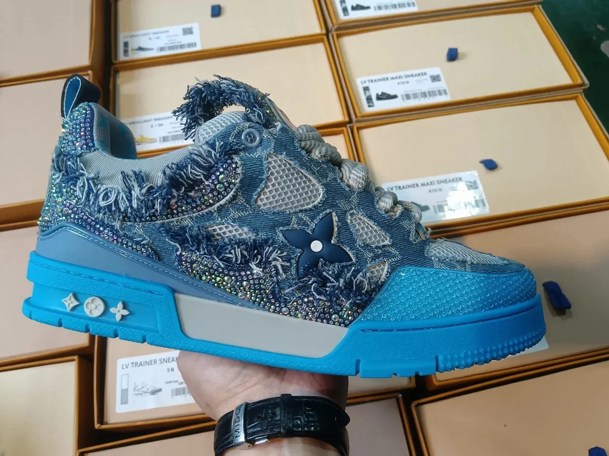 Louis Vuitton LV Trainer Maxi Sneaker Blue Denim