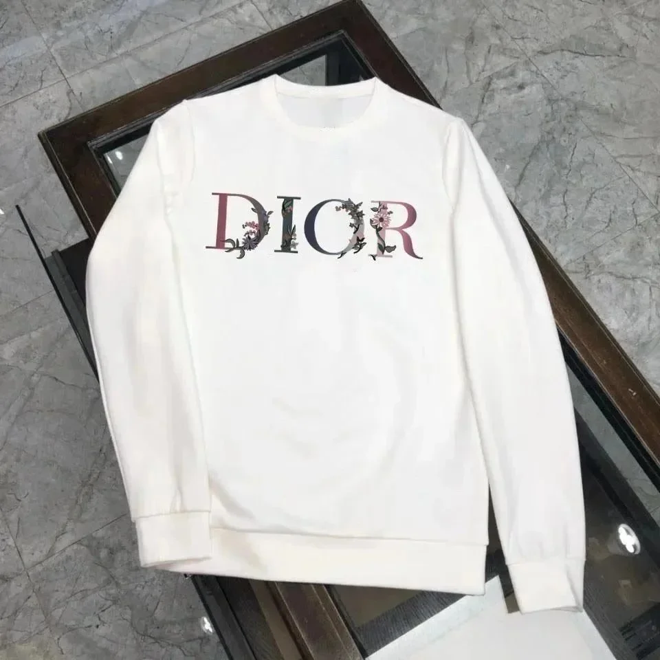 Dior Floral Embroidery Crew Neck Sweatshirt White