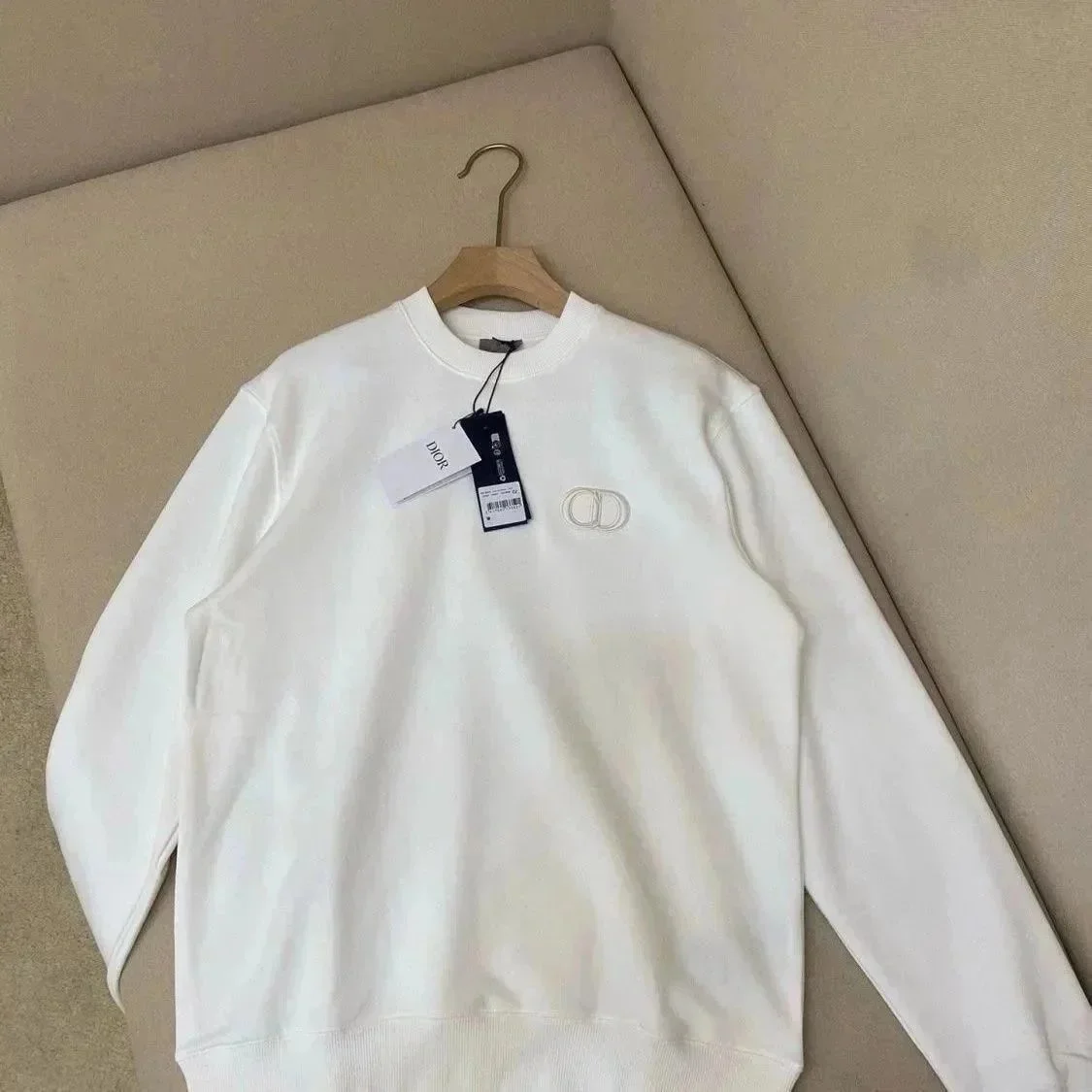Dior Classic Logo White Crewneck Sweatshirt
