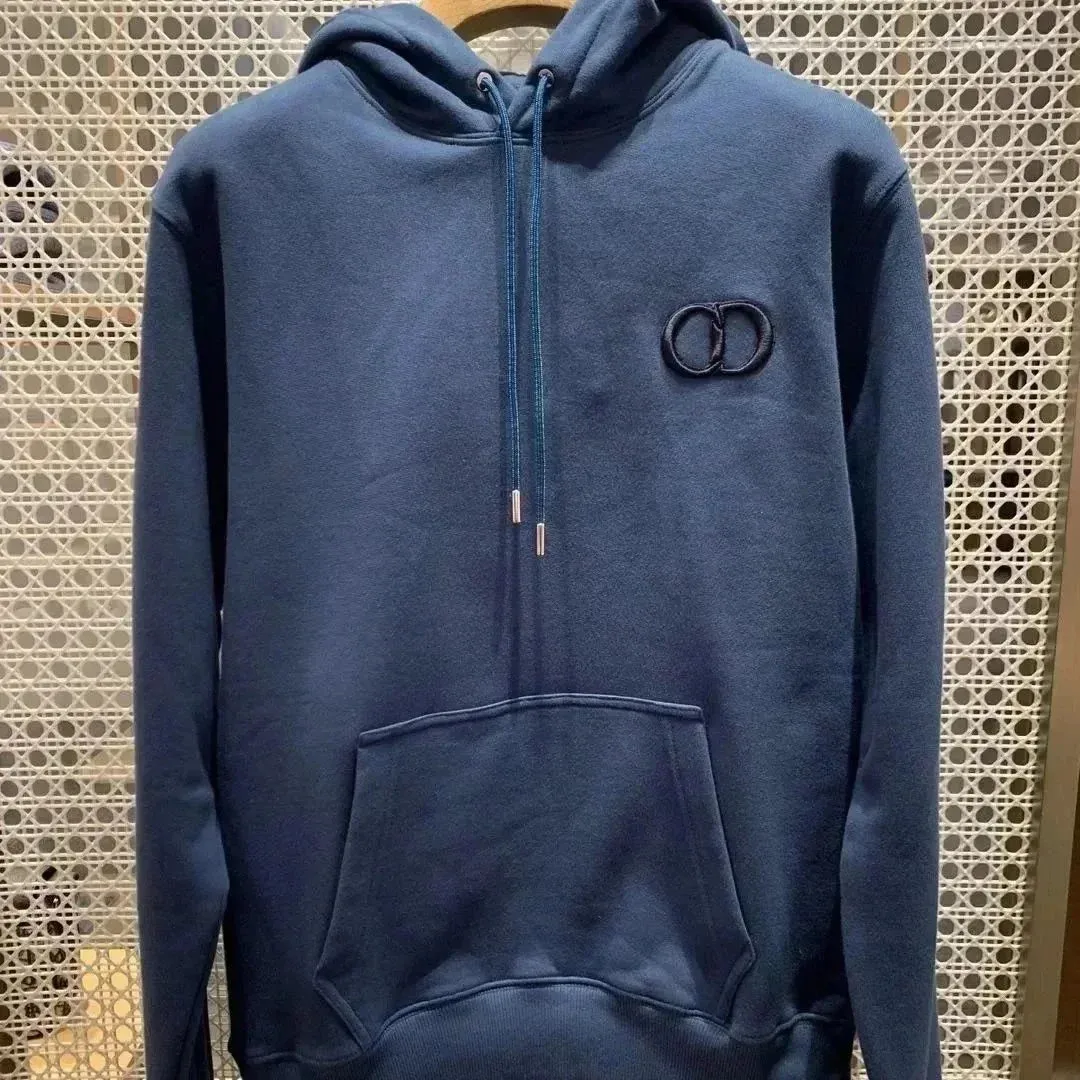 Dior Hoodie Navy Solid Pullover