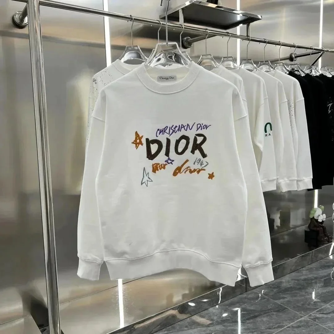 Christian Dior White Embroidered Logo Sweatshirt