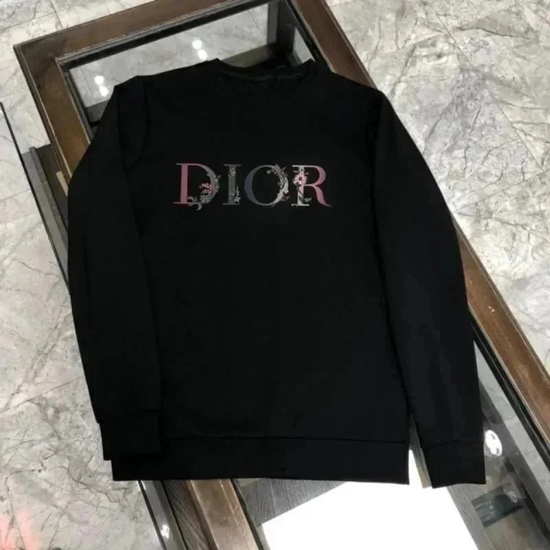 Dior Black Floral Embroidered Crewneck Sweatshirt