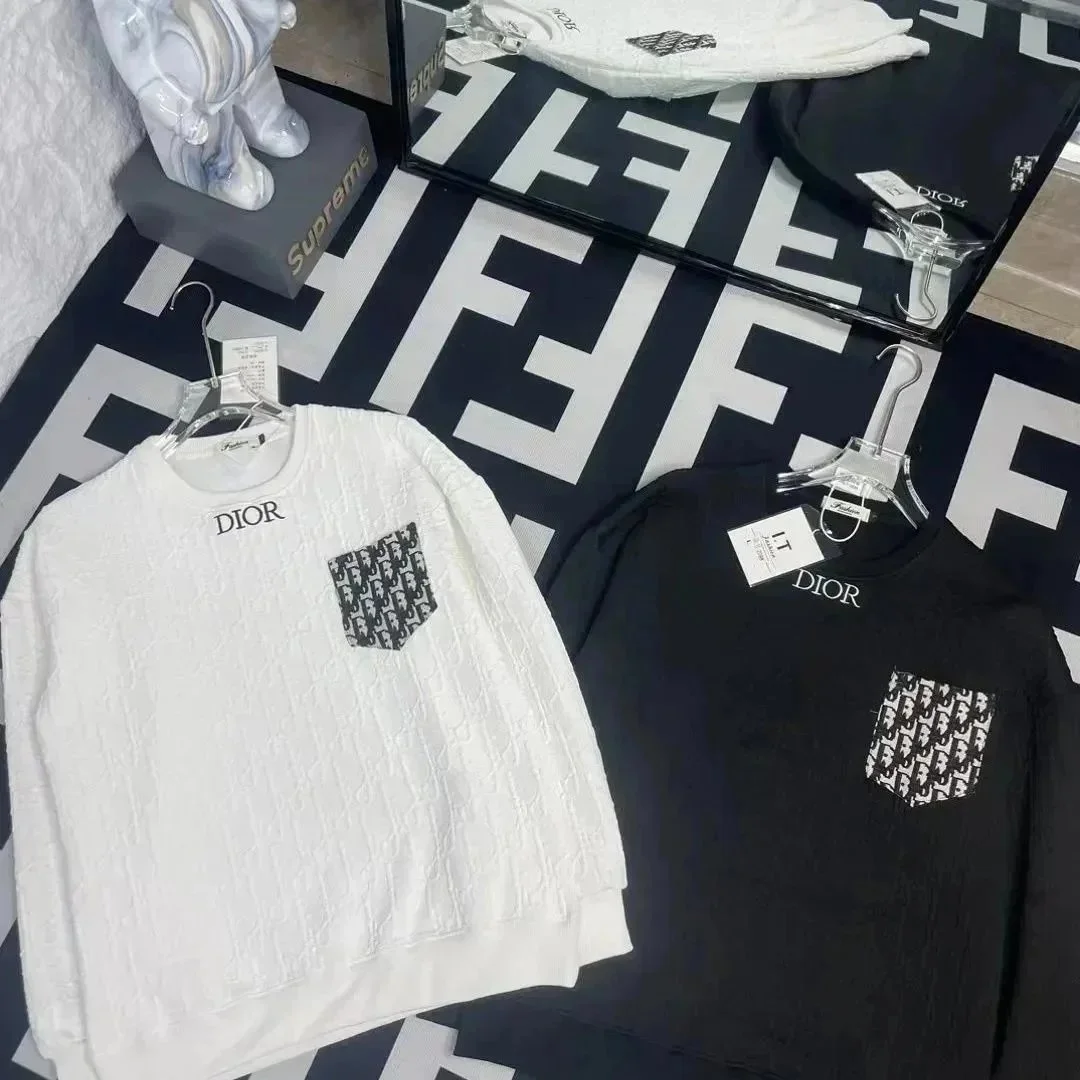 Dior White Monogram Pocket Sweater