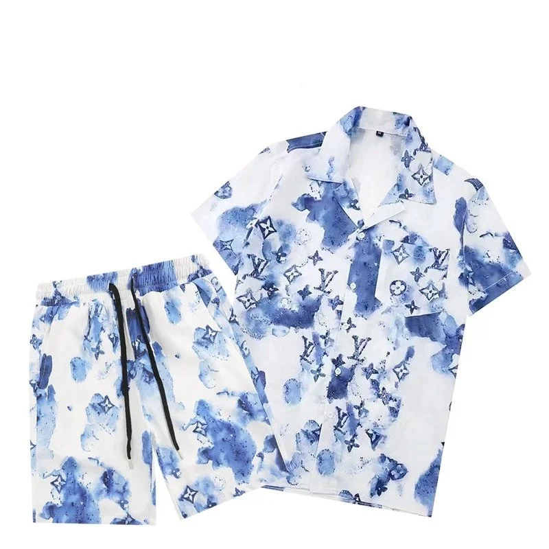 Louis Vuitton Neverfull Blue & White Print Set