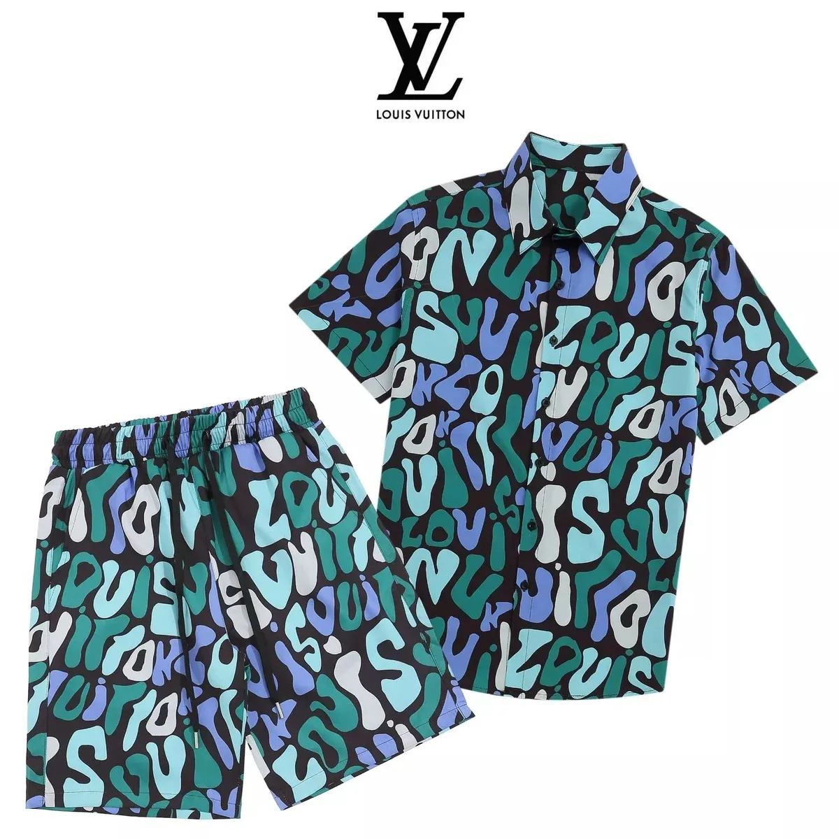 Louis Vuitton Colorful Print Shorts & Shirt Set