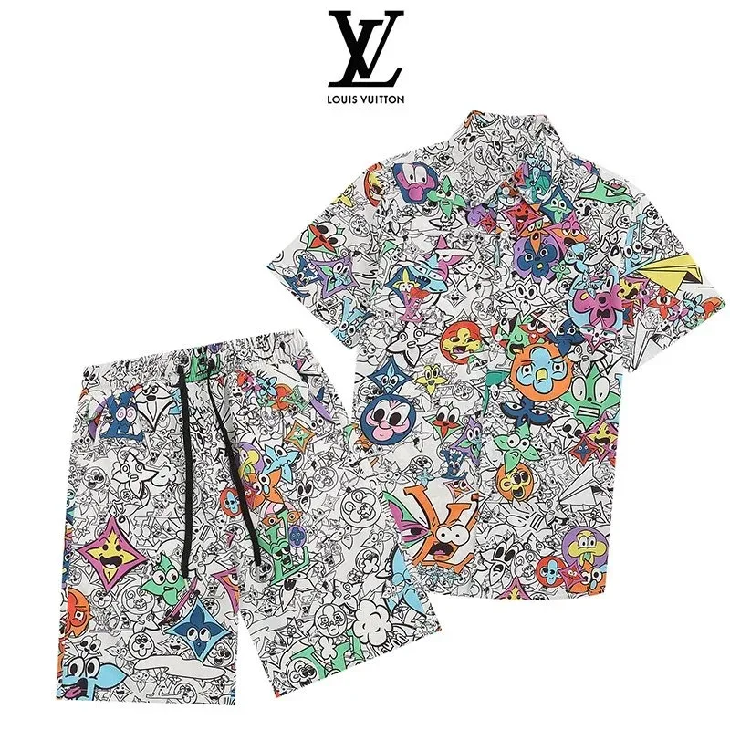 Louis Vuitton Colorful Print Shorts & Shirt Set