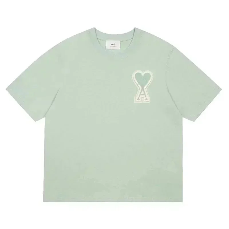 Ami Light Green AM Heart T-Shirt