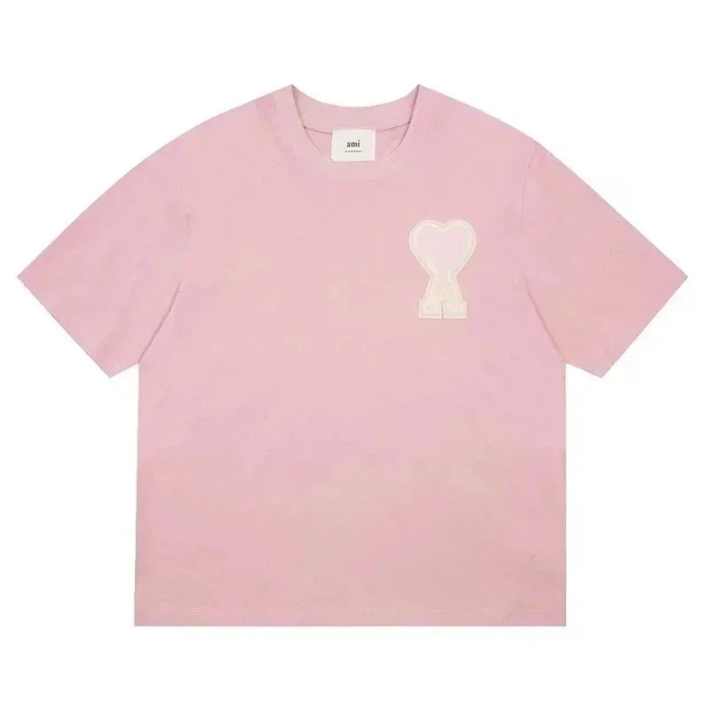 Ami Paris Pink AM Heart T-Shirt