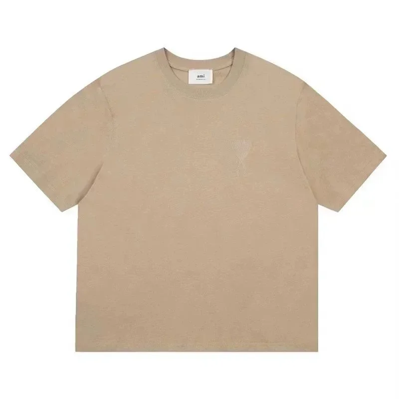 Ami Beige AMI Heart T-Shirt