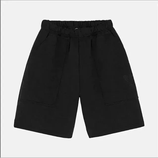 Black Solid Casual Shorts