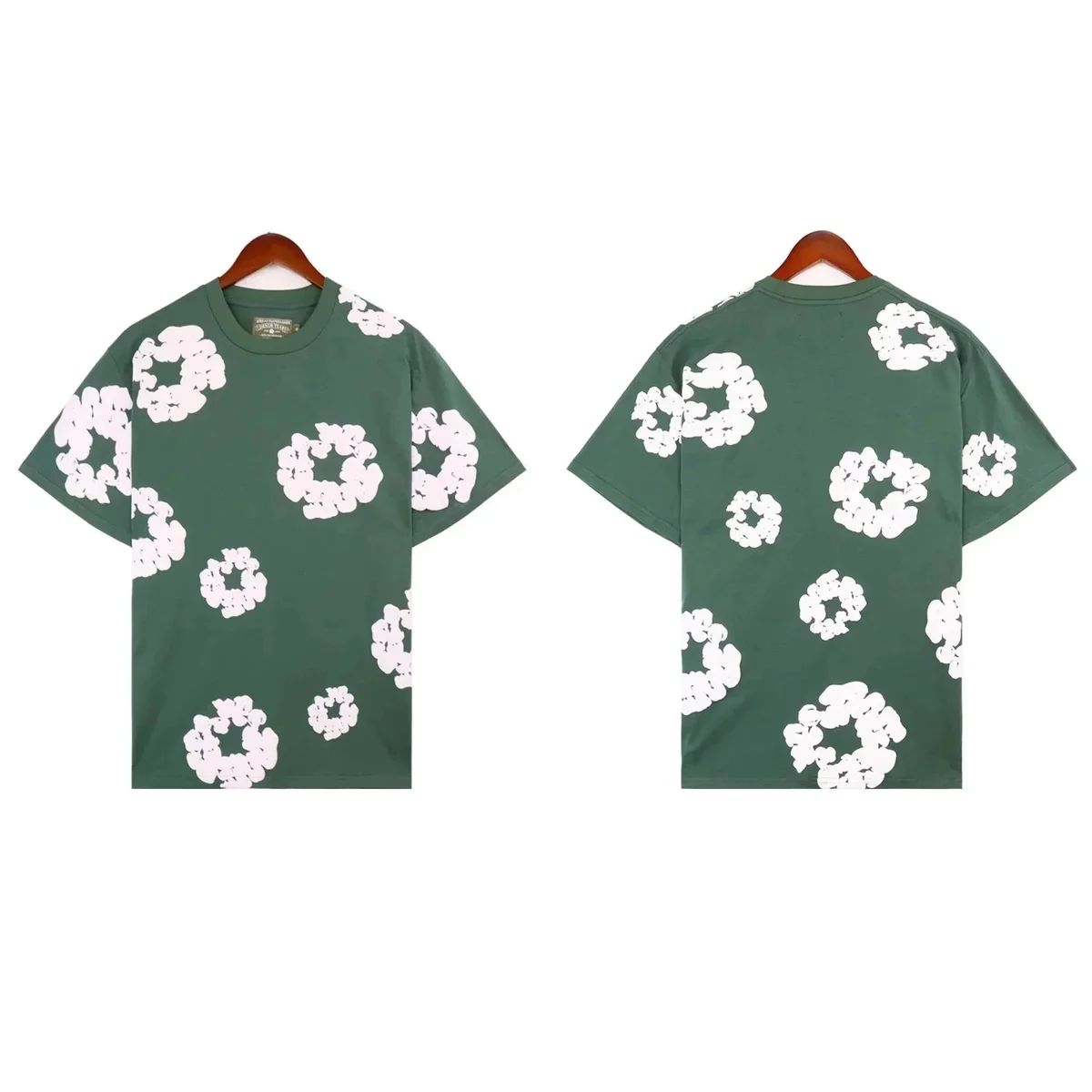 Green White Floral Print T-Shirt
