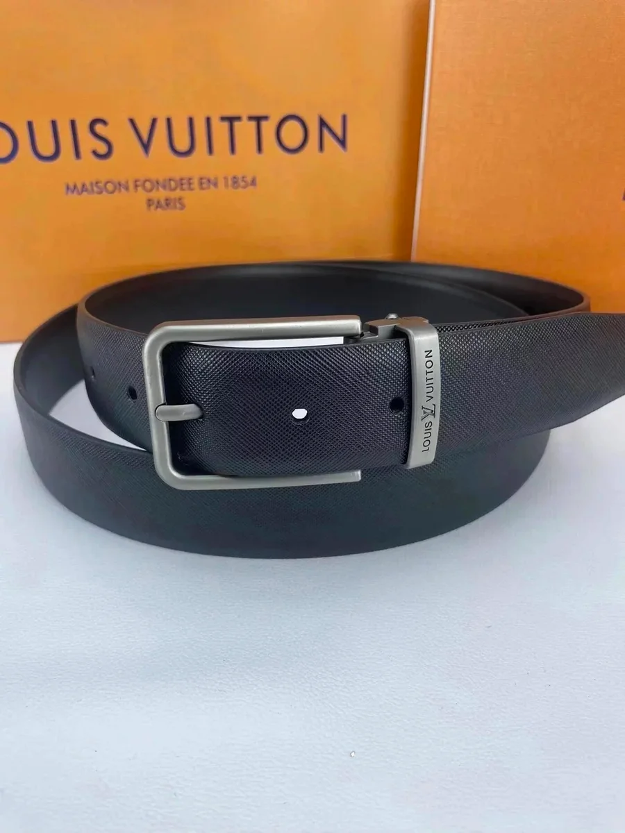 Louis Vuitton Black Saffiano Leather Belt
