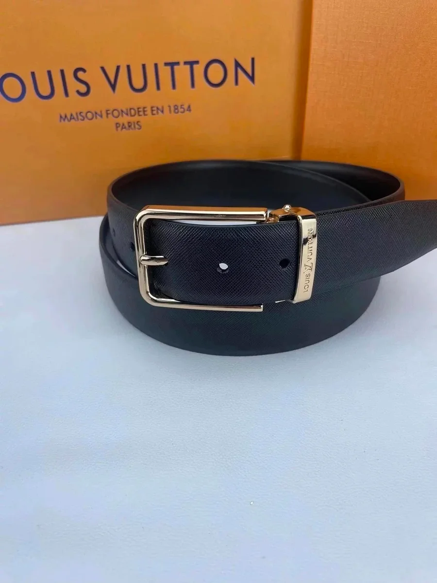 Louis Vuitton Black Saffiano Leather Belt