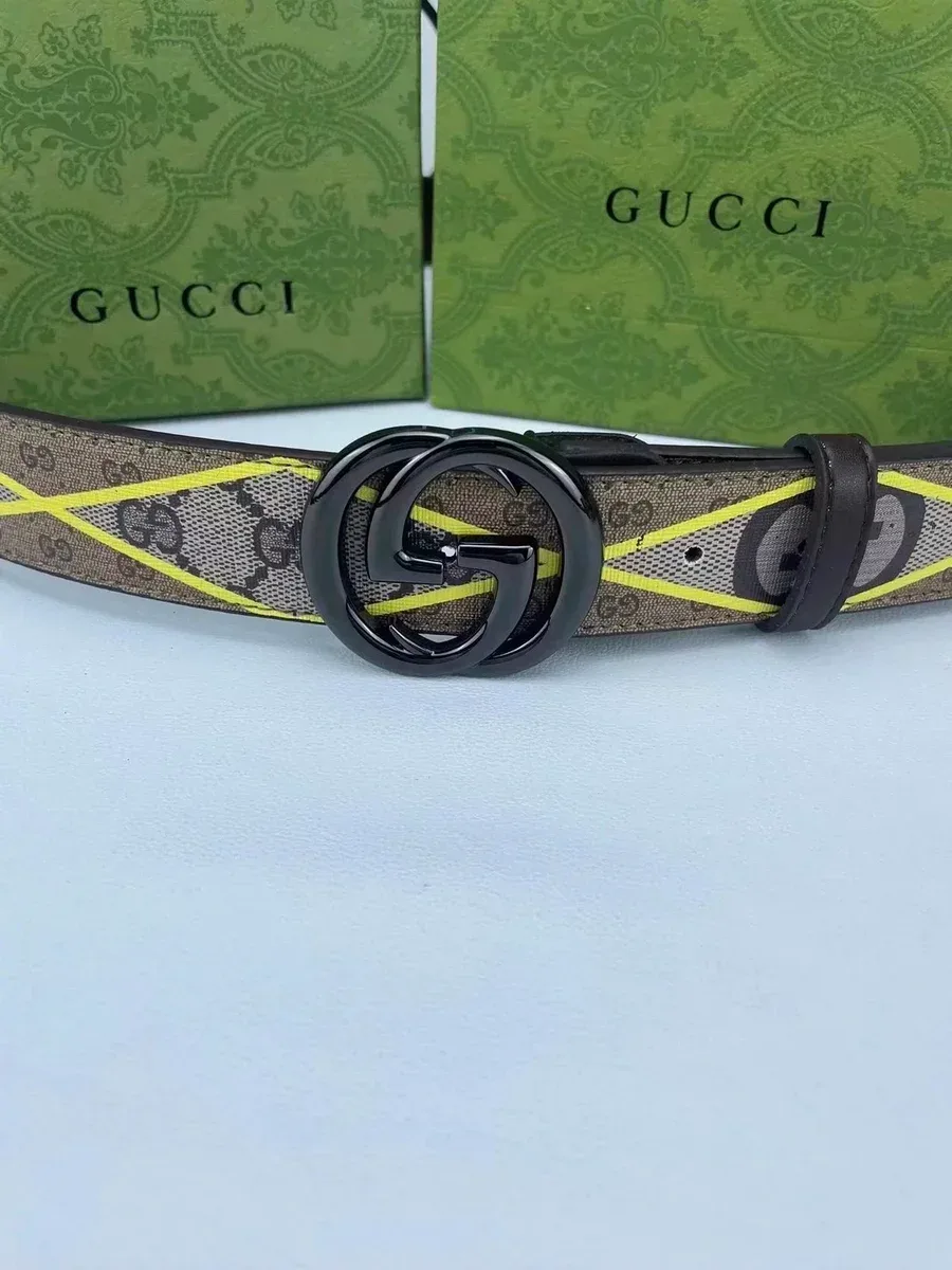 Gucci GG Supreme Belt Yellow/Black Belt