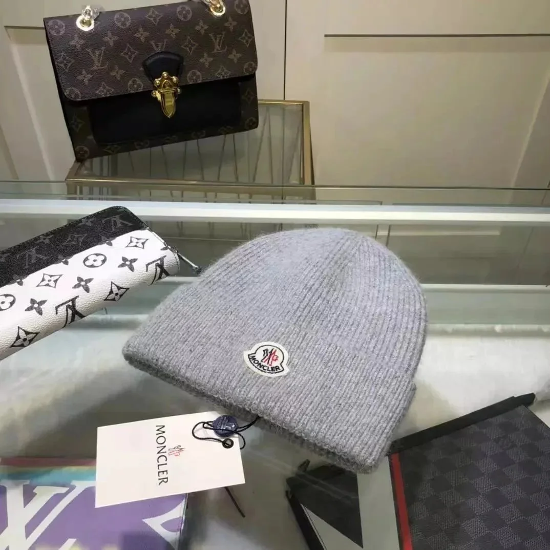 Moncler Grey Beanie Hat