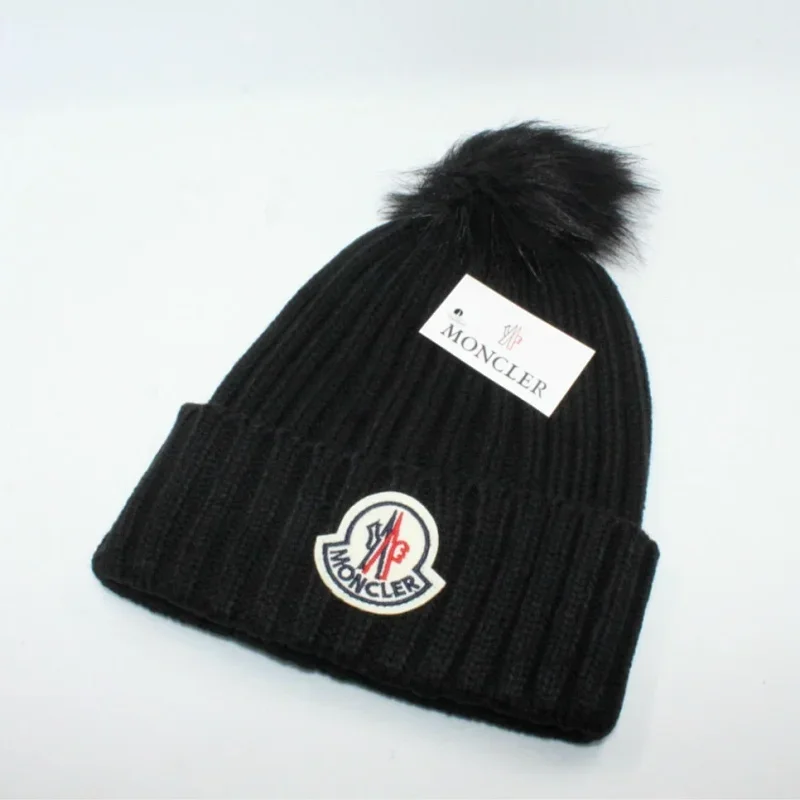 Moncler Black Pom-Pom Beanie Hat