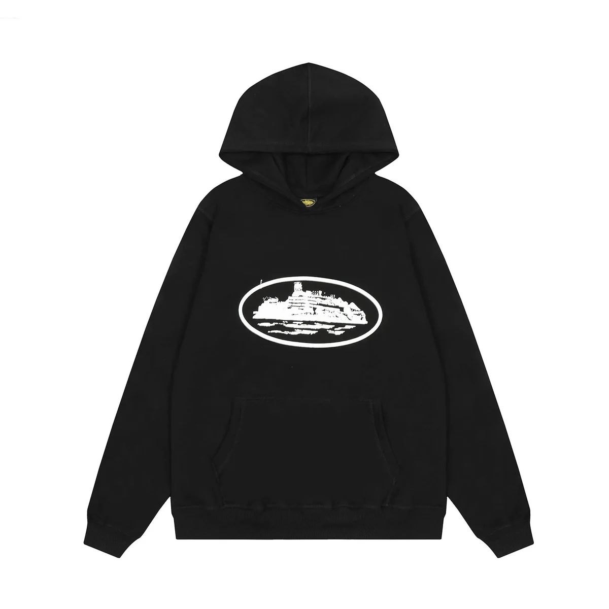 Black Hoodie with White Graphic Print