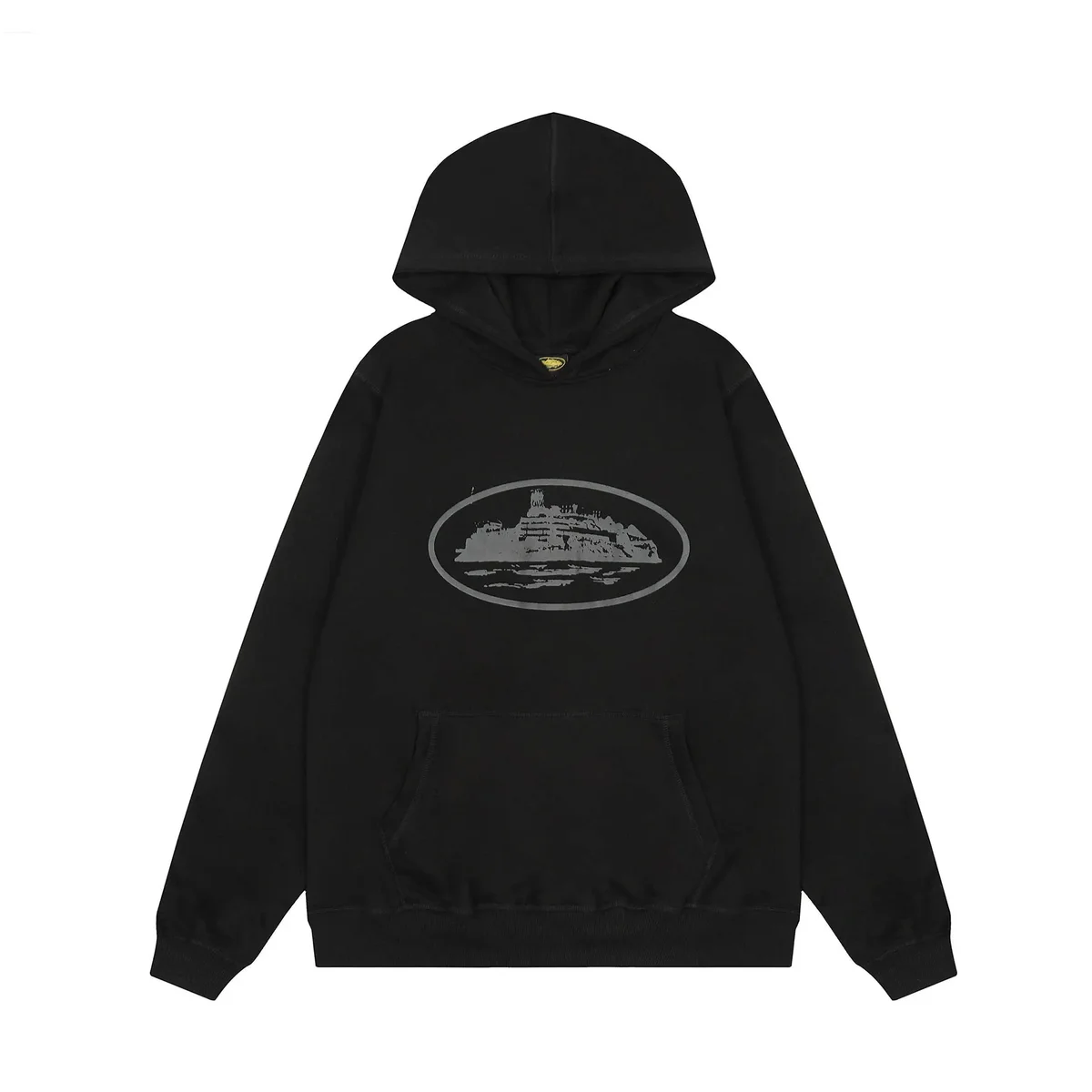 Black Hoodie with Oval Print