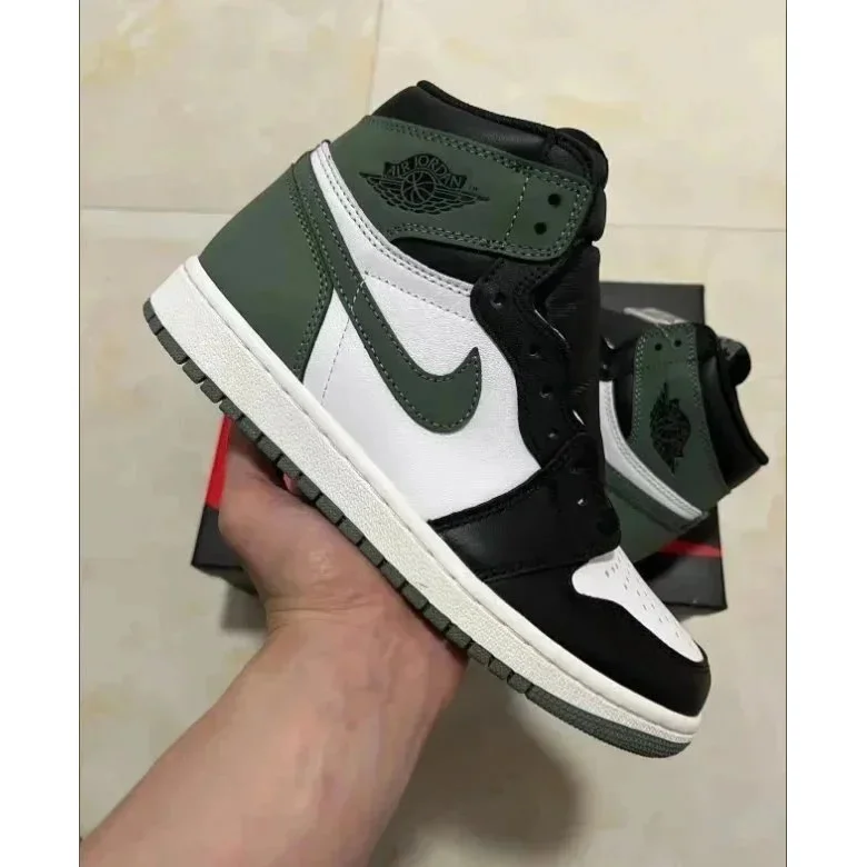 Nike Air Jordan 1 Olive Green/White Sneakers