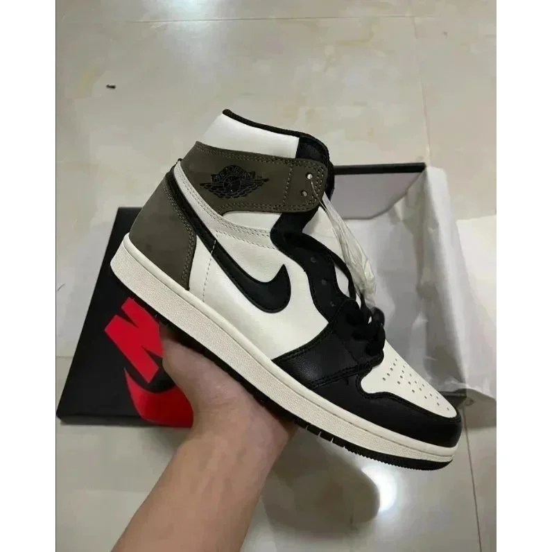 Nike Air Jordan 1 Black/Olive High Top Sneakers