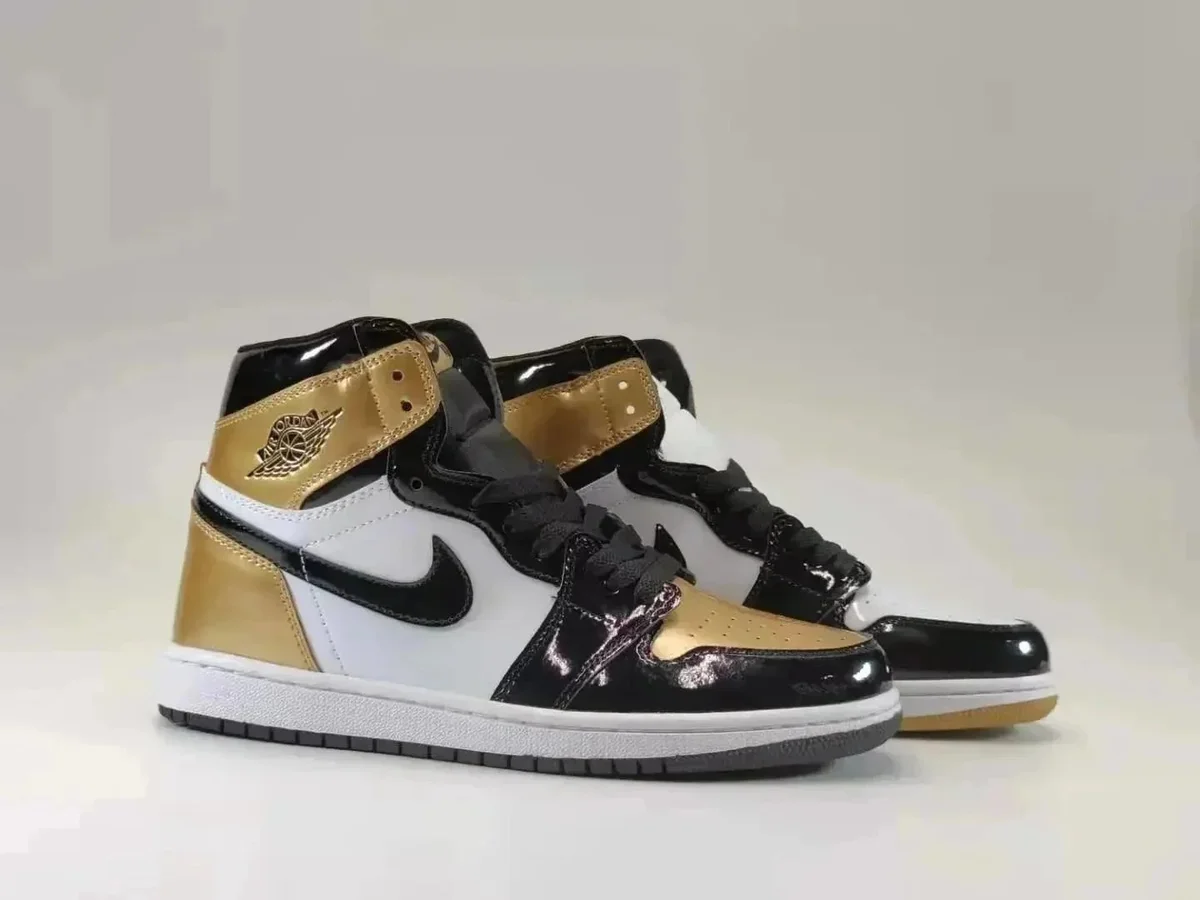 Nike Air Jordan 1 Gold Toe Sneakers