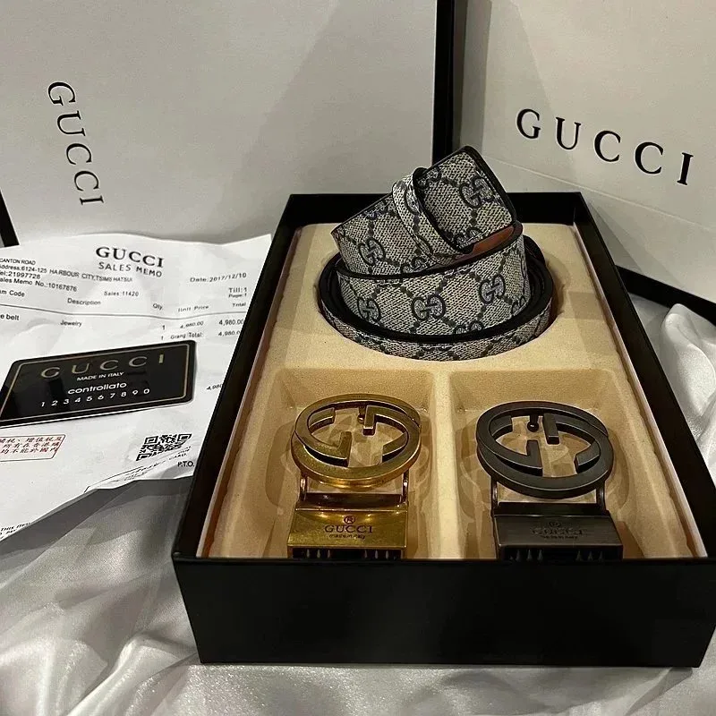 Gucci GG Supreme Belt Set Black/White Belts