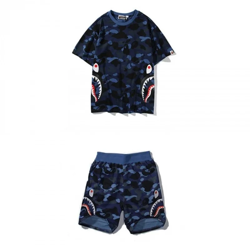 A Bathing Ape BAPE STA Camo Shark Set Blue