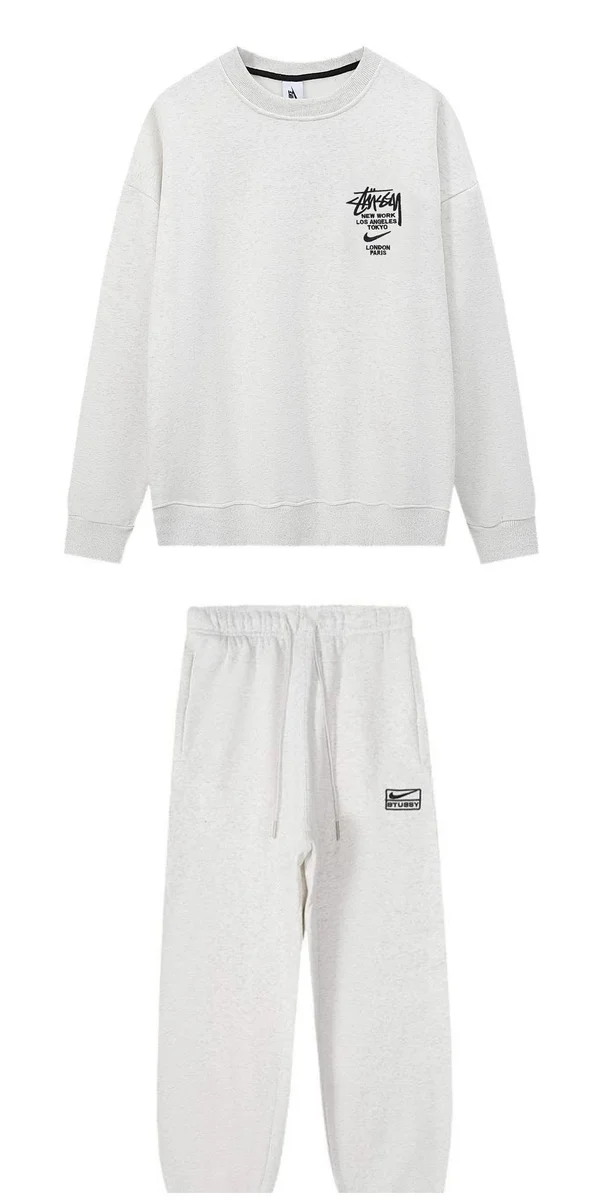 Stussy x Nike Co-ord Set in Sail/University Red