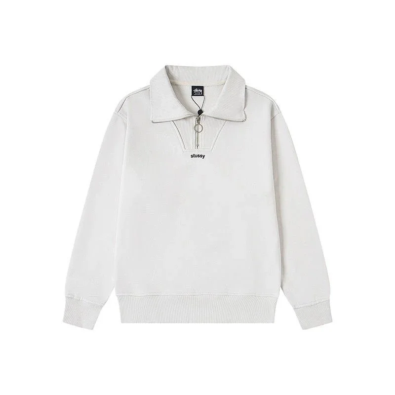 Stussy Half-Zip Pullover White Casual Top