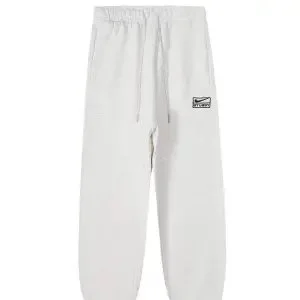 White Solid Sweatpants