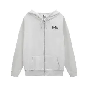 Unisex Light Grey Zip-Up Hoodie