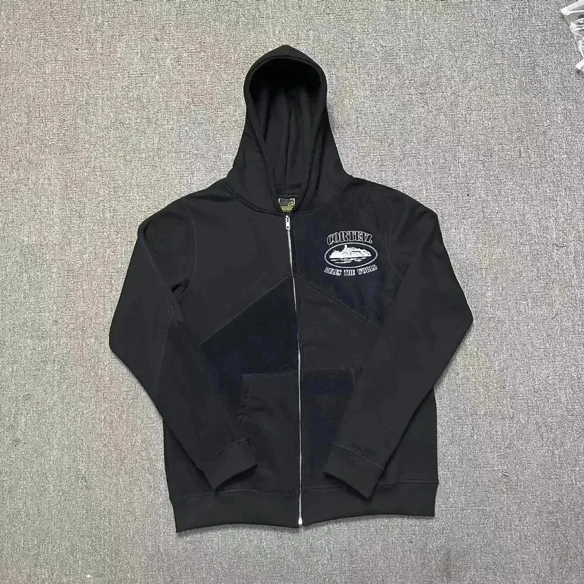 Cortefiel Black 'World's the World' Hoodie