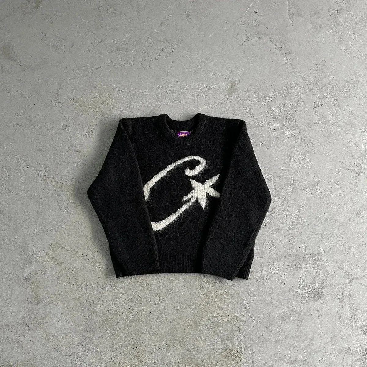 Black C Logo Knit Sweater