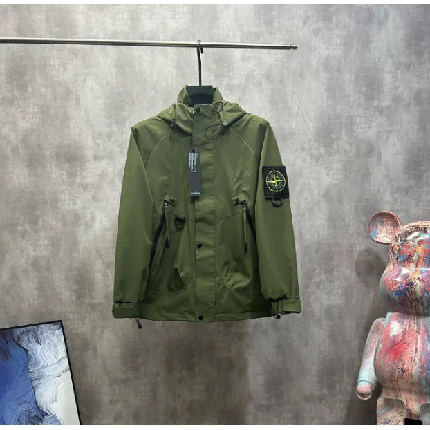 Stone Island 68-15 Olive Green Hooded Jacket