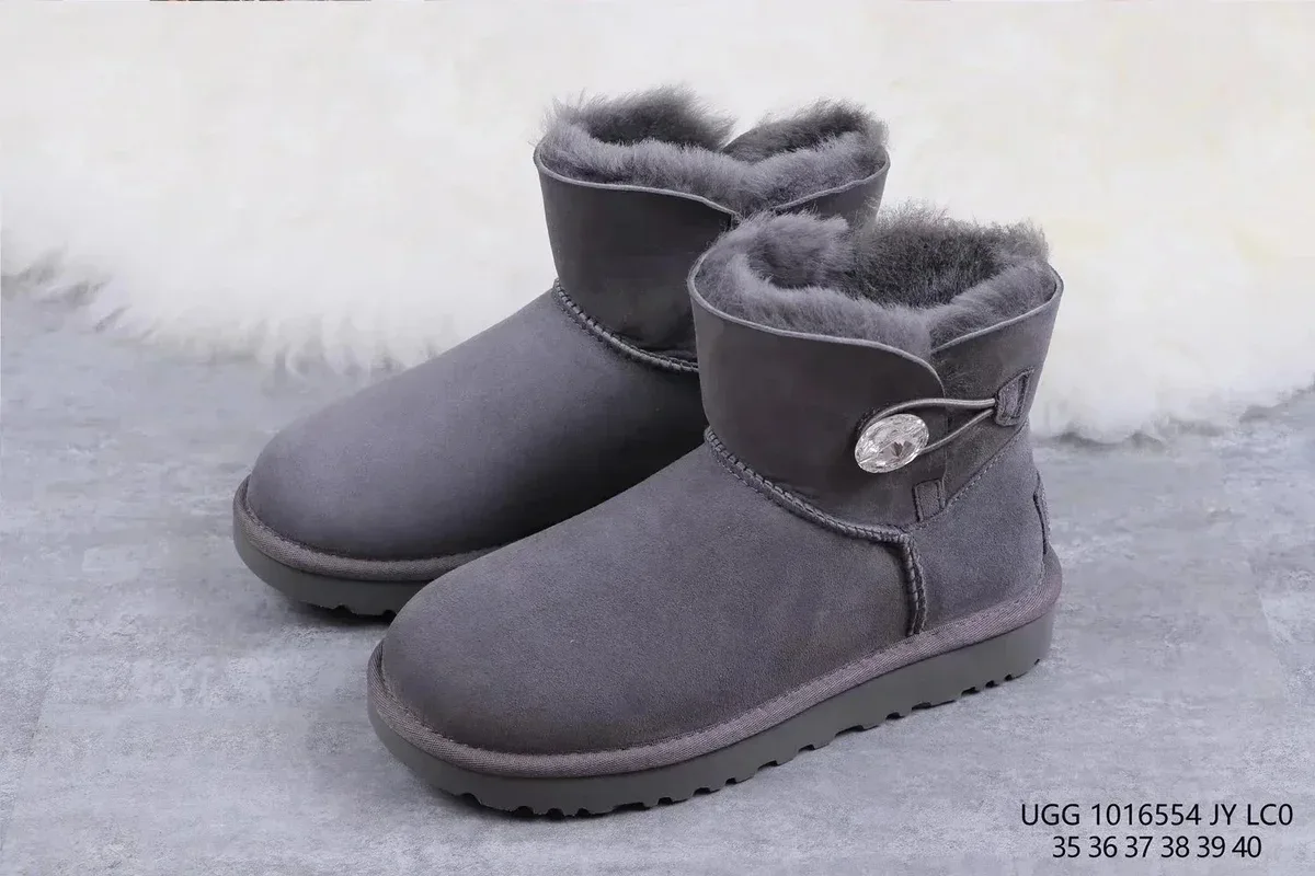 UGG Classic Short Button Grey Boots