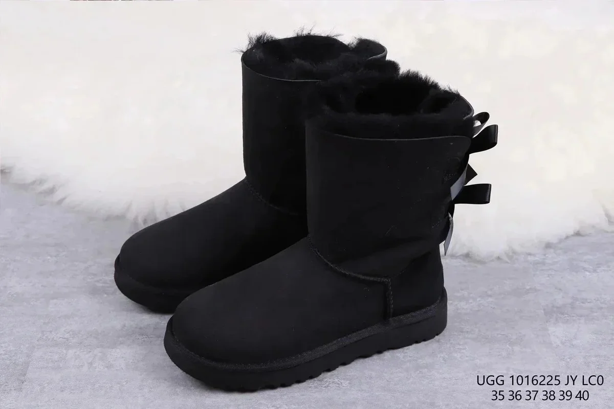 UGG Classic Short Black Bow Boots