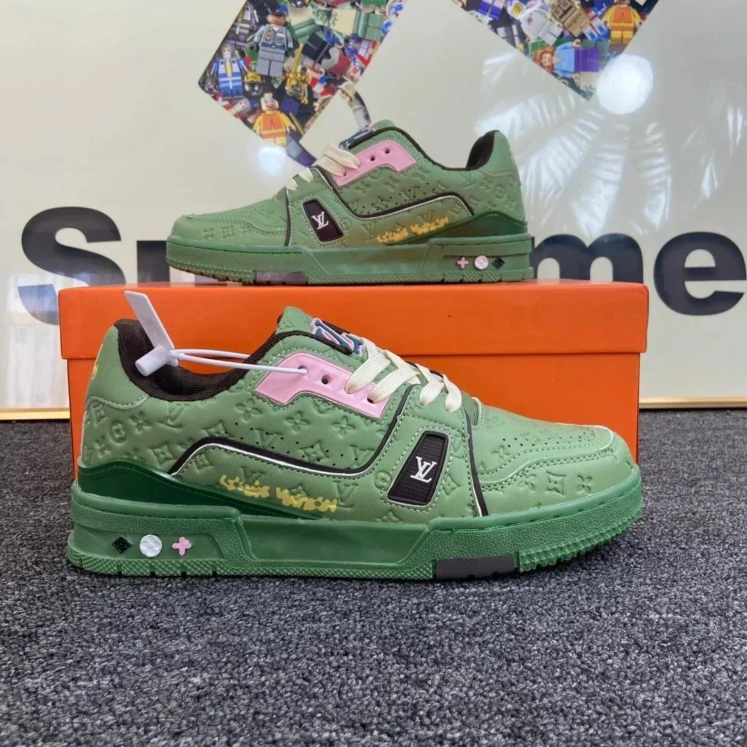 Louis Vuitton LV Trainer Green & Pink Sneakers