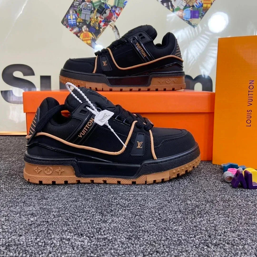 Louis Vuitton LV Trainer Black & Tan Sneakers
