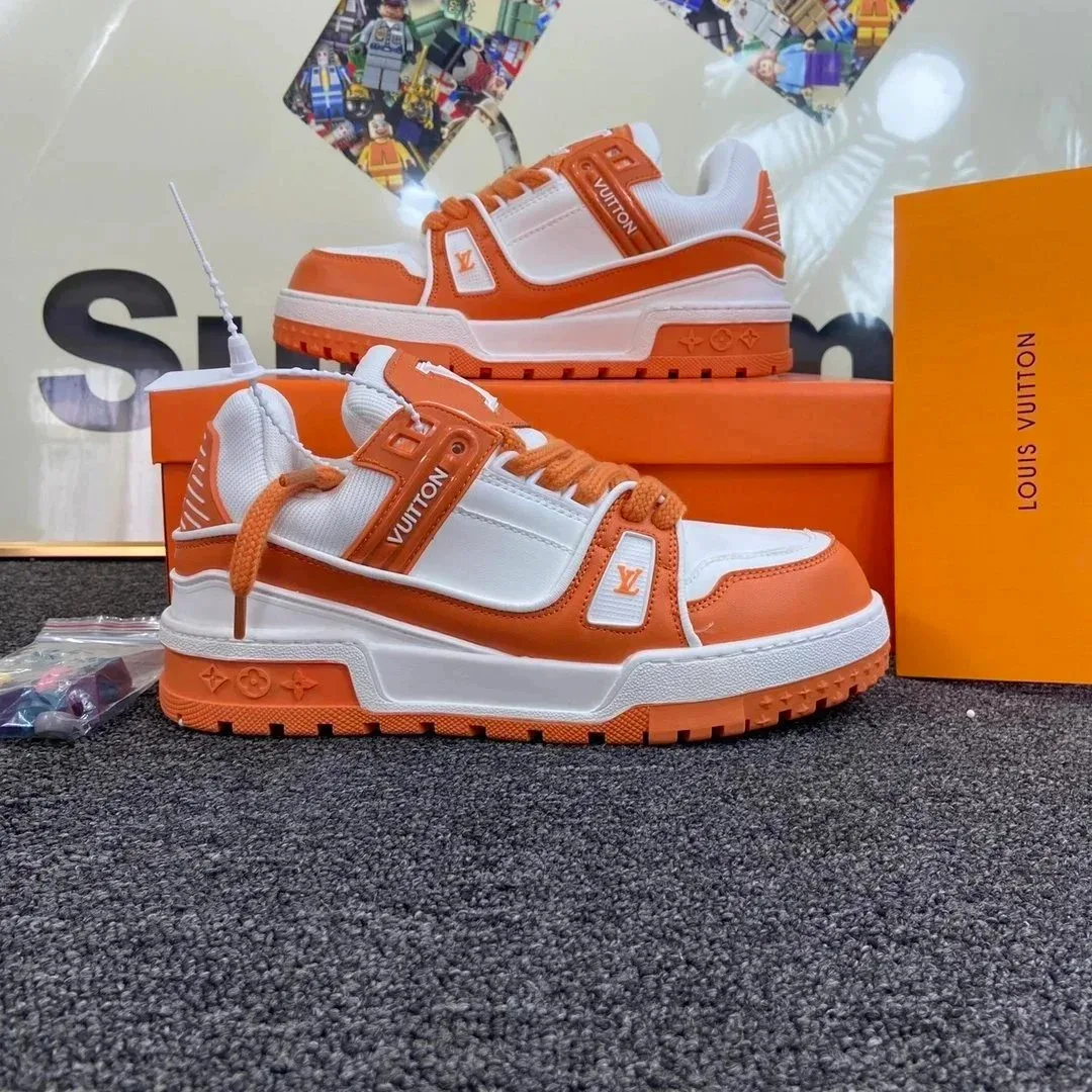 Louis Vuitton LV Trainer Orange/White Sneakers