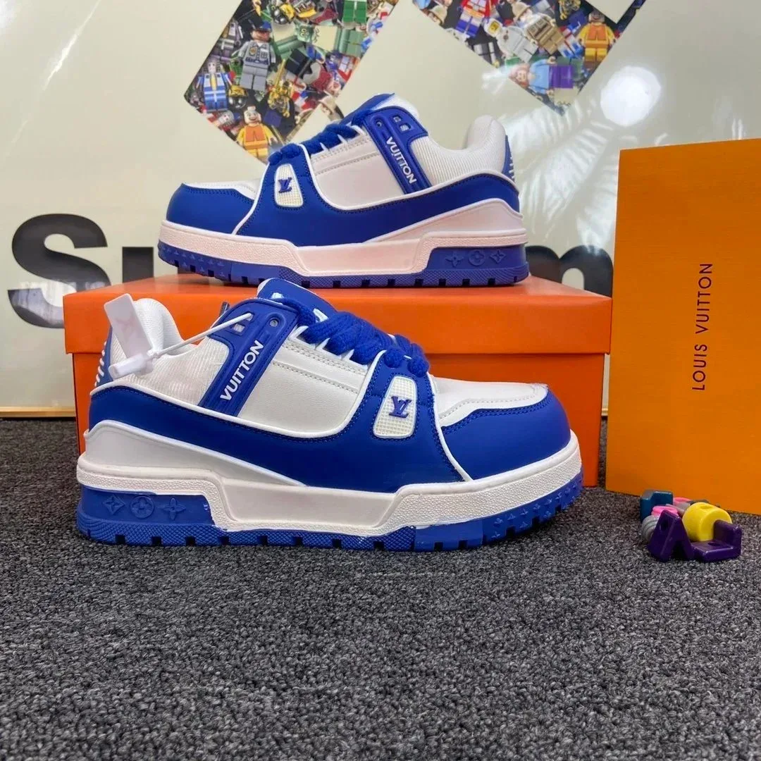 Louis Vuitton LV Trainer Blue & White Sneakers