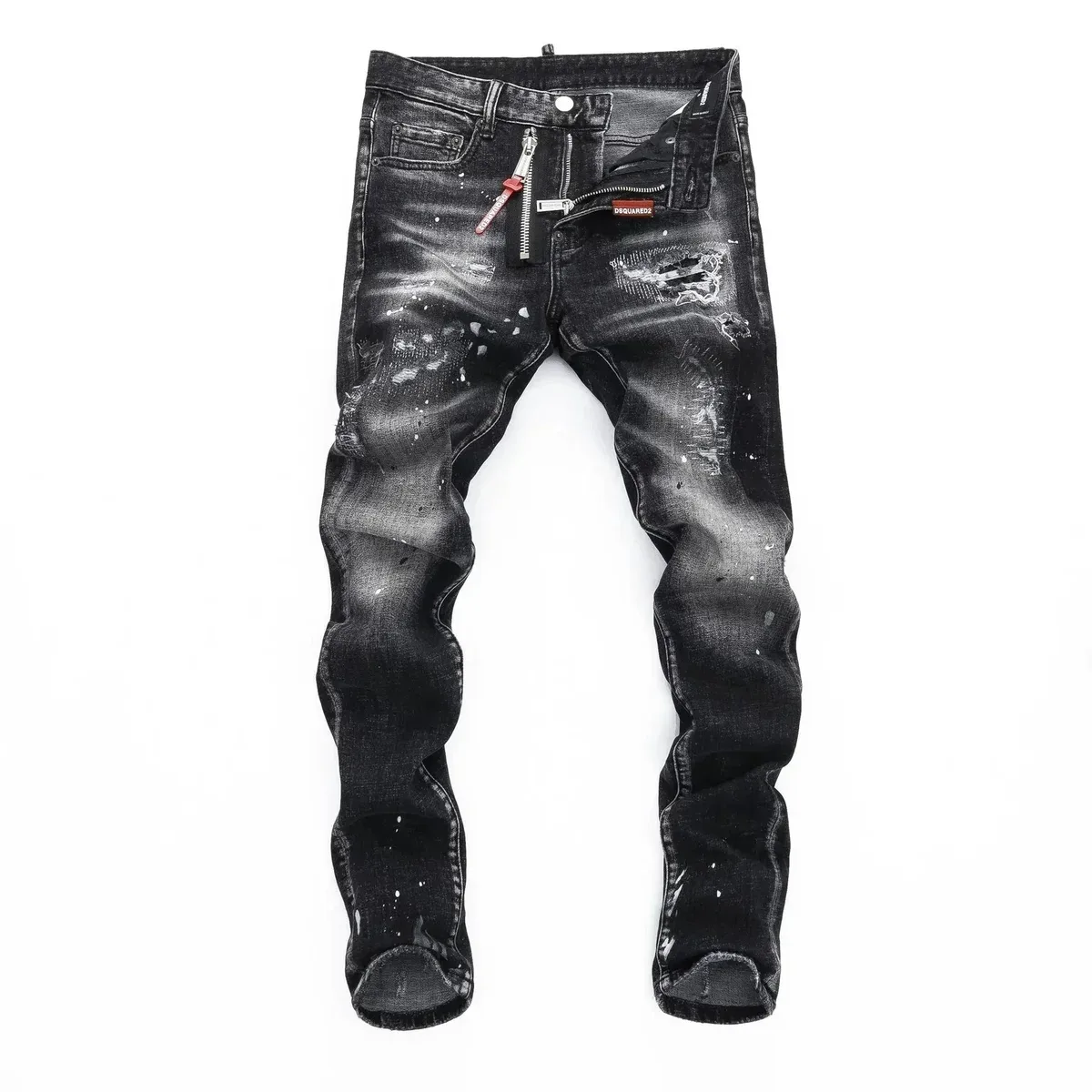 DSQUARED2 DSQ2020 Black Paint-Splatter Jeans