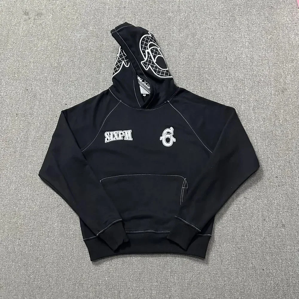 Black SIXPM Hoodie with Embroidered Logo