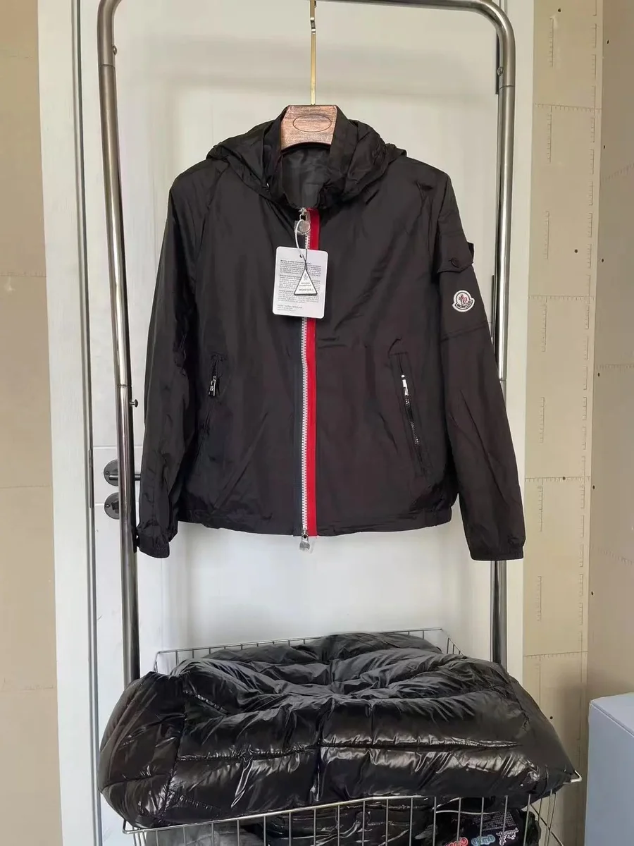 Moncler Maya Black Red Trim Parka