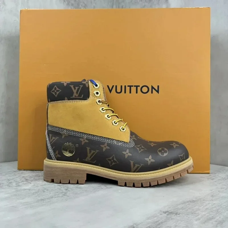 Louis Vuitton Tabi LV Monogram Timberland Boots Black & Gold