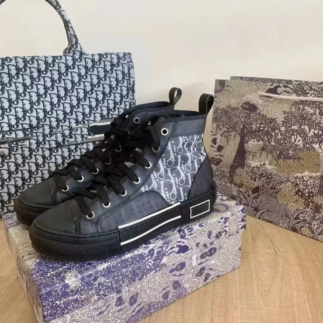 Dior B22 Monogram High Top Sneakers Black