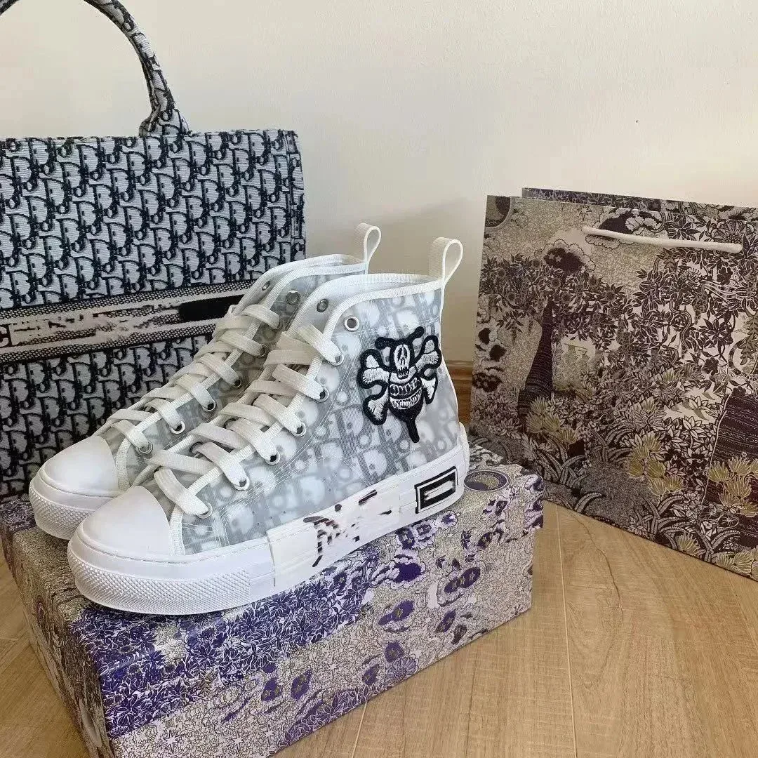 Dior Lady Dior White Canvas Sneakers
