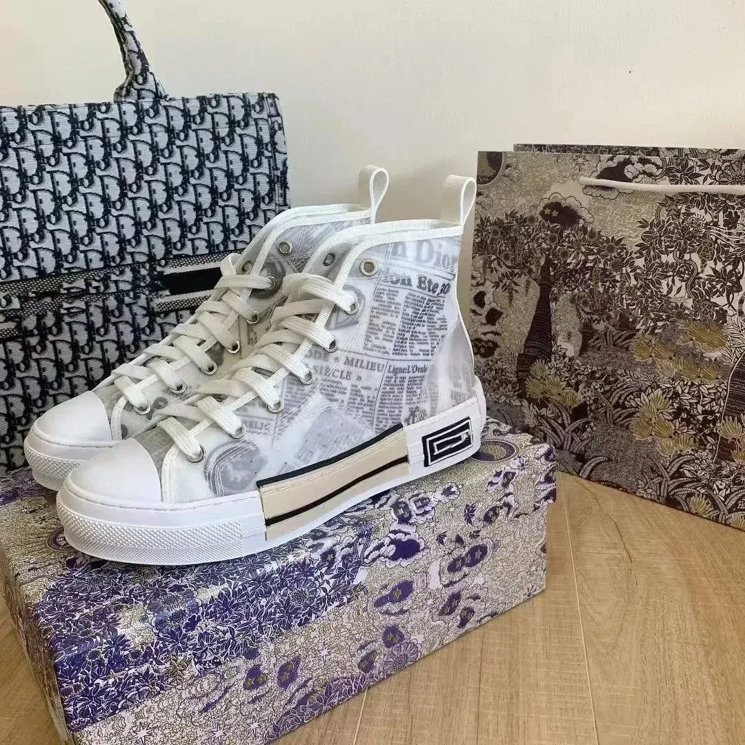 Dior Dior 47 Newspaper Print High Top Sneakers