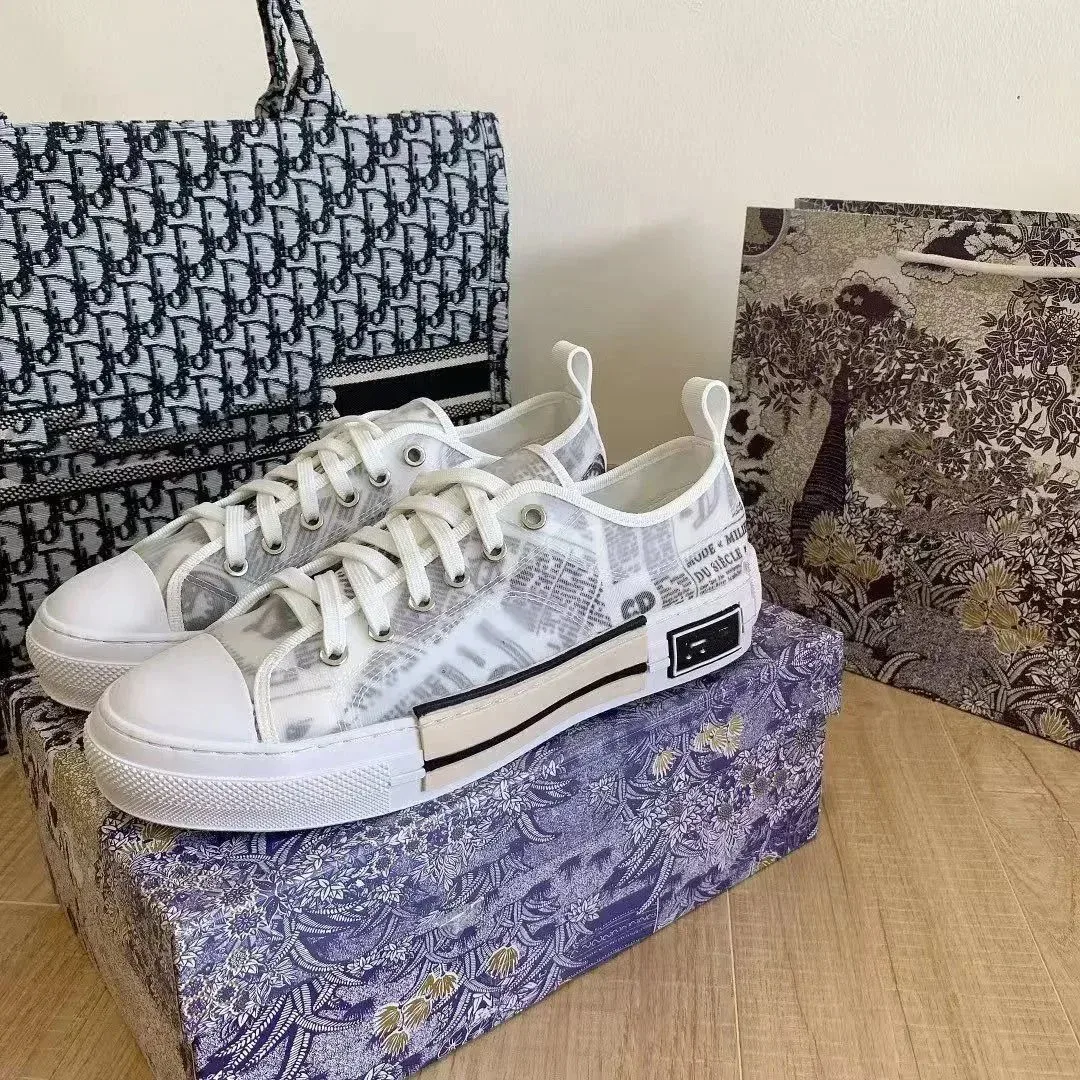 Dior B23 Newspaper Print Low Top Sneakers